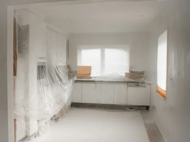 De voorbereide keuken en wanden